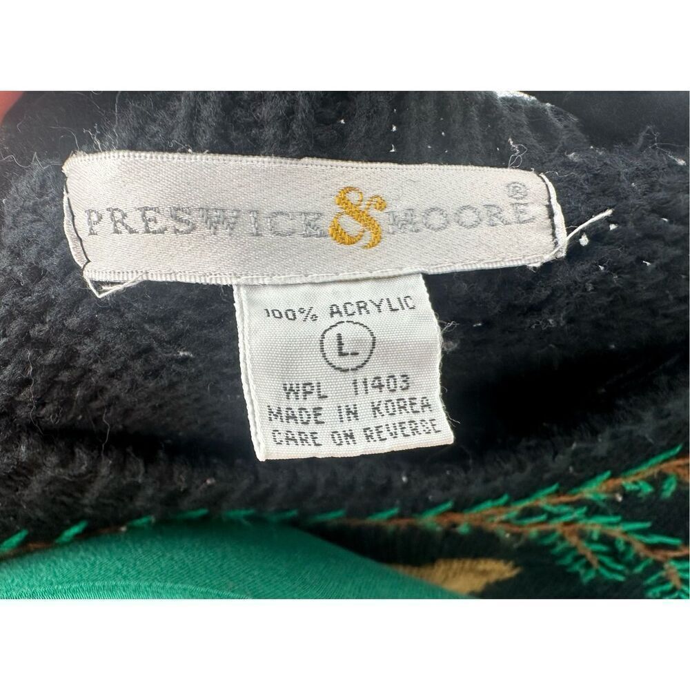 Preswick & Moore size L vintage Christmas Winter Teddy Bear Sweater - Picture 6 of 7